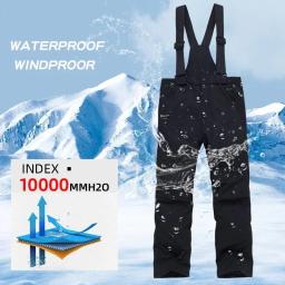 Casaco de esqui e calças para crianças, windproof, impermeável, snowboard set, quente, trajes de neve, outdoor wear, meninos, meninas, inverno - Image 6