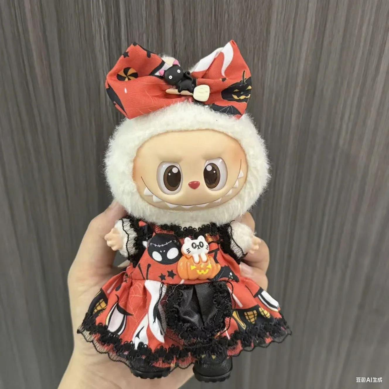 Halloween abóbora bruxa chapéu conjunto festivo bonito para 17cm labubu boneca ropa festa traje boneca roupas presente - Image 1