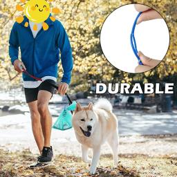 Mãos-livres cão cocô sacos dispensador titular para trela, pet resíduos sacos transportadora, andando acessórios, suprimentos de limpeza cão - Image 6