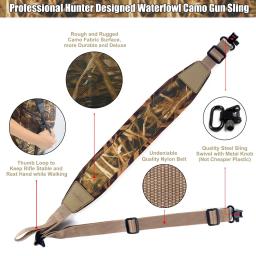 Tático 2 ponto arma estilingue caça alça de ombro com giros neoprene estilingue ajustável para espingarda rifle acessórios ao ar livre - Image 2