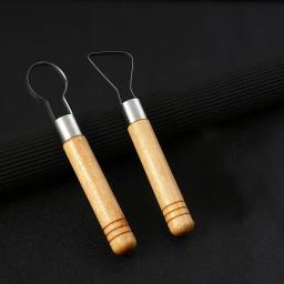 Cerâmica Sculpting Kit com alça de madeira lisa, abóbora escultura faca, Shaping Clay Tools, textura detalhe, 8pcs por conjunto - Image 4