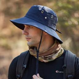 Novo chapéu de sol de aba larga masculino-à prova dwaterproof água proteção uv safari balde chapéu para pesca caminhadas escalada verão ao ar livre oversized - Image 6