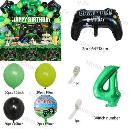67 pçs número balões preto gamepad menino jogo na folha balão decorações da festa de aniversário crianças brinquedo jogo adereços jogo balão presente - Image 5