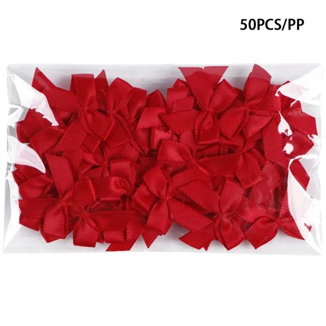 Arcos de Cetim Pequenos para Decoração e Artesanato - 50 Peças para DIY de Festas e Flores