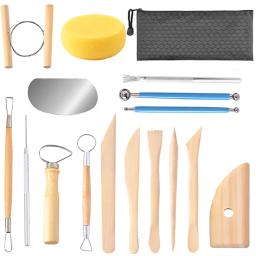 Cerâmica Carving Tool Set, Ferramentas Polymer Clay, Modelo, Carving Tool Kit, Olaria Carving Tools, aparar, Embossing Patterns, 8 Pcs, 17Pcs - Image 1