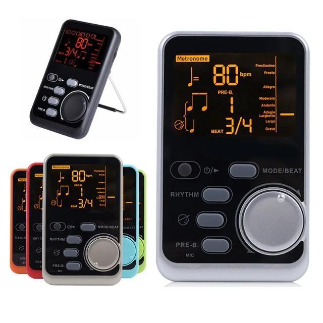 Sintonizador Eletrônico Portátil e Afinador Universal para Guitarra, Violino e Baixo - WSM-240 com Metrônomo e Ritmos Integrados