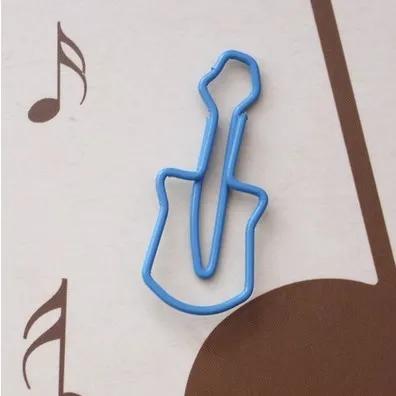 Metal colorido Marcador Clipe de Papel, Guitarra e Violino, Trombone Shaped, Bill Música, 10pcs - Image 1