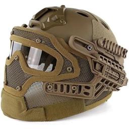 Capacete de proteção tático Máscara facial completa Óculos Sistema G4 Airsoft Paintball Cor sólida... - Image 5