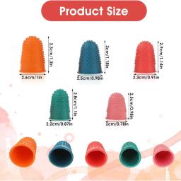 Silicone Dedo Protetores, dedal, manga, Dicas Guarda, ponta do dedo, polegar, almofadas para bordado, costura, corte, 5pcs - Image 3