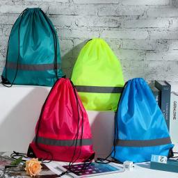 Mochila Reflexiva com Cordão, Esporte de Natação Ginásio Ao Ar Livre, Saco Portátil De Viagem, Bolso De Praia Impermeável Cinch, Homens e Mulheres, 43x34cm - Image 2