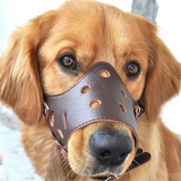 Focinho anti-latido do cão, Boca de estimação ajustável respirável macio couro PU, Anti-morder Pet fornecimentos, cão de pequeno e grande porte - Image 2
