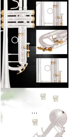 Bach de alta qualidade trompete modelo LT198gs-85 placa com prata banhado a ouro trompete com caso original instrumento musical - Image 2