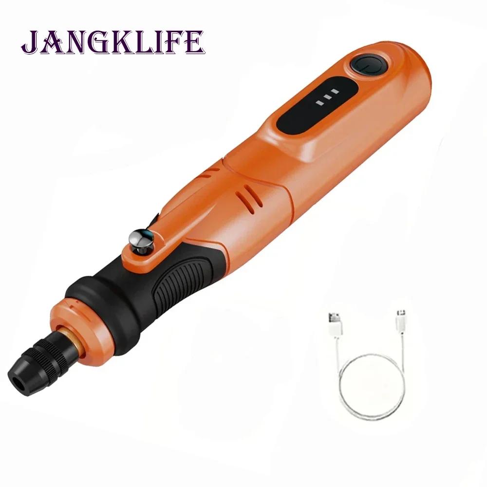 JANGKLIFE-USB Ferramenta rotativa sem fio com acessórios, mini broca, caneta de gravação, elétrica, sem fio, Dremel, DIY Set - Image 1
