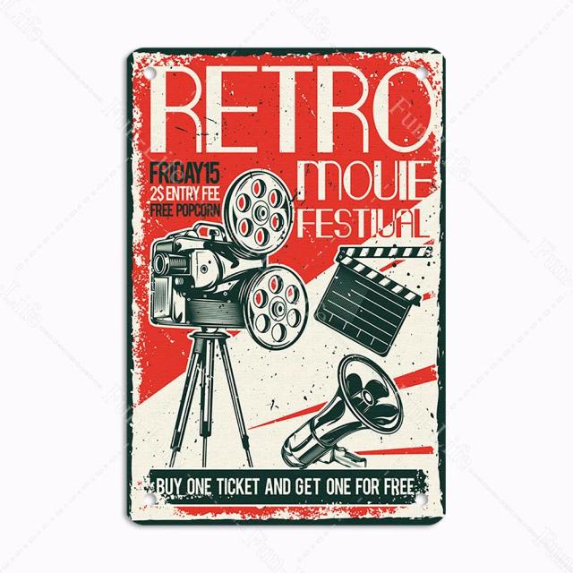 Pôsteres Vintage de Filmes em Placa de Metal - Decoração Retro para Cinema e Quarto 20x30 cm