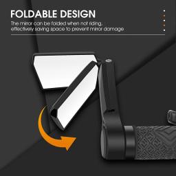West biking bicicleta espelho retrovisor dobrável liga vice lidar com barra de ciclismo termina rotação 360 ° mtb bicicleta hd guiador retrovisor - Image 3