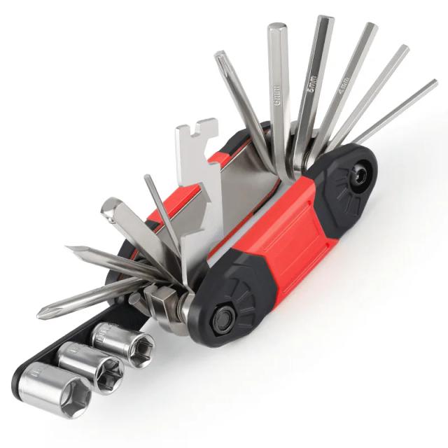 Conjunto de Ferramentas Multifuncionais para Bicicletas e Motocicletas 16 em 1 com Chave Sextavada e Chave de Fenda