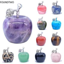 A Apple cura Crystal Statue, Decoração, Pedra Preciosa Natural, Esculpida Estatueta, Ornamento do quarto, Presente de Natal, Atacado, 20mm - Image 1