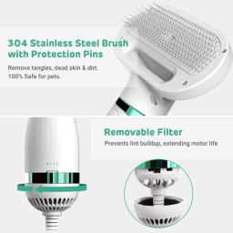Portátil Pet cabelo secador com escova Slicker, cão ventilador, um botão de depilação, peludo secagem, 3 configurações de calor, limpeza - Image 4