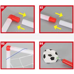 Novo diy crianças esporte portátil crianças futebol objetivo net com bomba de bola crianças mini portão brinquedo esporte - Image 4