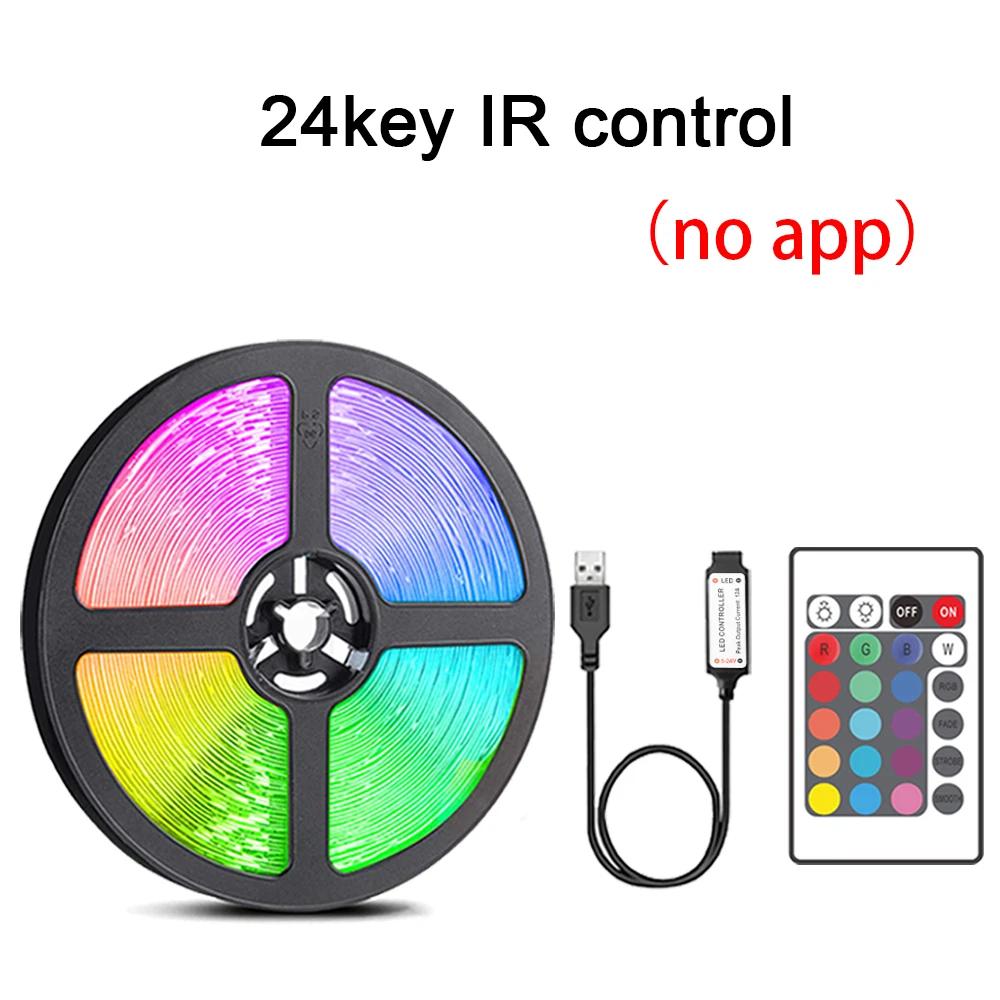 Fita LED com controle remoto, controle Bluetooth, fita LED RGB, fita flexível, decoração de festa doméstica, luz de fundo de TV, 5050 - Image 1