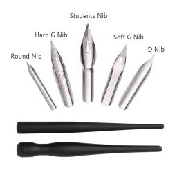 Multifunções Manga Pen Tip Set, Anime Paint Drawing Tool, Dip Caligrafia, 5 Nib, 2 Holder, 1 Eraser, Cartoon - Image 3
