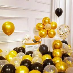 16 peças balões de lantejoulas metálicas pretas para decoração de balões de festa de formatura de casamento de aniversário - Image 3