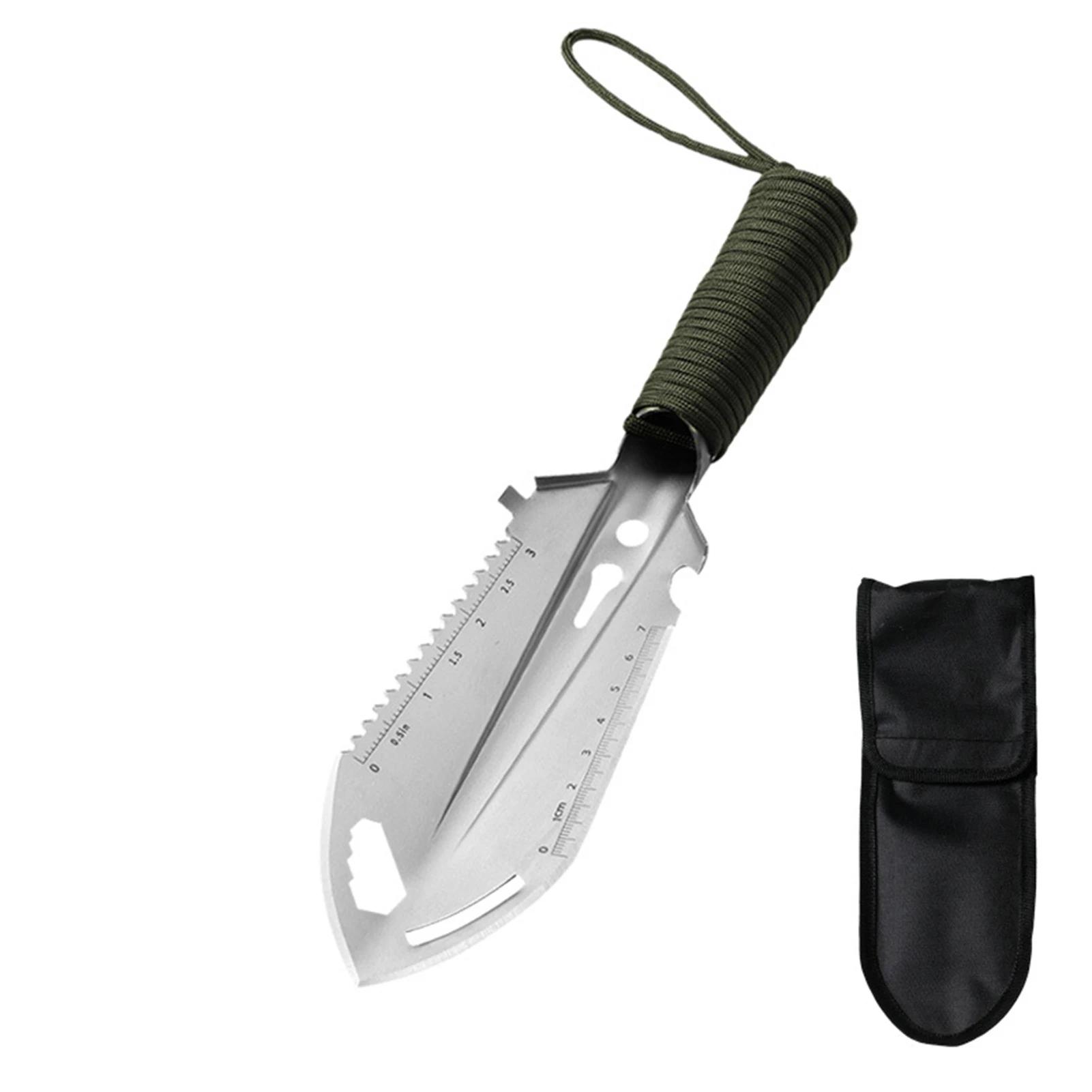 Pá portátil de aço inoxidável, acampamento, caminhadas, viagem, pá multiuso com alça, equipamento de sobrevivência ao ar livre, ferramenta de jardim - Image 1