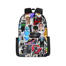 Skibidi-Mochila Sanita para Homens e Mulheres, Bolsa Escolar, Titãs, Cameraman, Lancheira, Alto-falante, TV, Estojo de Lápis, Bookbag, Kid - Image 5