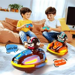 Carro de choque de batalha rc, brinquedo para crianças pequenas, meninos e meninas, robô catapulta, karting, brinquedo com luz musical, jogo de batalha rc para crianças, batalhas familiares - Image 1