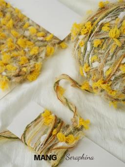 Fio De Tricô Misto Para Crochet Artesanal, Fio De Flor Amarela, Agulha, Saco De Tecido, Laço De Cabelo, Lenço, Saco, Decoração Presente, MANG, 100g - Image 5