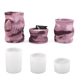 Silicone Rodada Stripe Vela Jar Moldes, DIY Cimento Gesso Caixa De Armazenamento, Molde De Cerâmica, Arte Concreta, Suprimentos Decoração, Garrafa, Decoração - Image 1