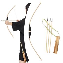 Bamboo Bow and Arrows Archery Set para crianças, recreação ao ar livre, prática de tiro com borracha de segurança, Soft Arrowhead para crianças - Image 6