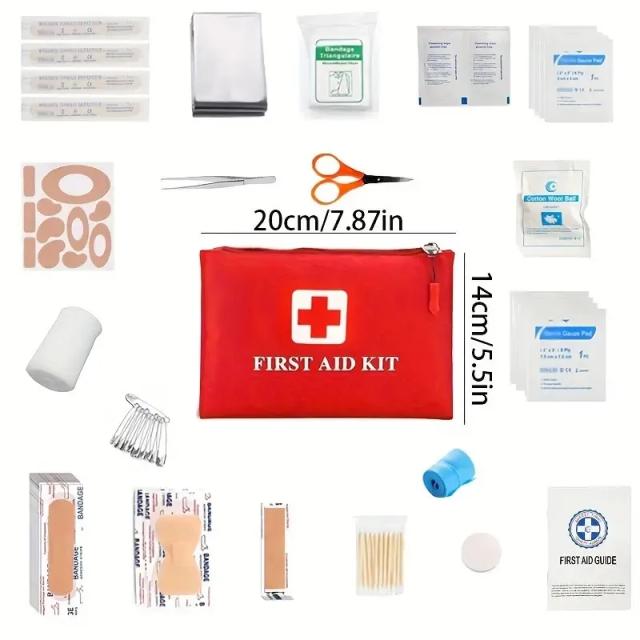 Kit de Primeiros Socorros Multifuncional para Camping e Caminhadas com Tesoura e Pinça Inclusas
