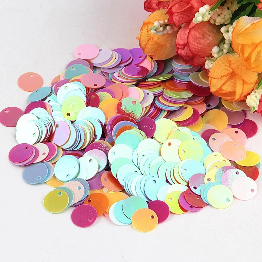 Grande plano redondo Paillette lantejoulas para crianças, lantejoulas soltas, decoração de dança DIY, Lentejuela, 10g, 15mm, 20mm, 25mm, 30mm, 10g - Image 1