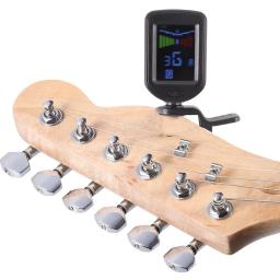 Digital Clip-On Guitar Tuner, afinador recarregável geral, Tela LCD a cores Parte, Ukelele Guitarra Baixo e Violino - Image 3