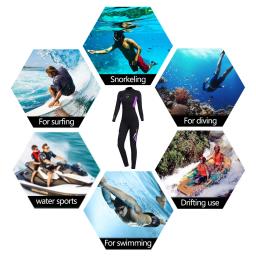 Ternos de mergulho em neoprene para mulheres, corpo inteiro, manga comprida, manter aquecido, roupa de banho para água, mergulho, surf e natação, 3mm - Image 5
