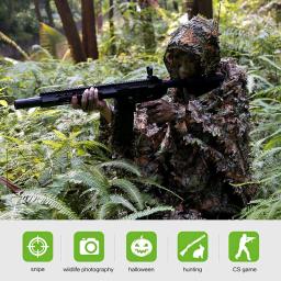 3D Leaves Camouflage Ghillie Suits, Woodland Poncho, Manto, Roupa ao ar livre para Caça, Tiro, Wildlife Bird Watch - Image 5