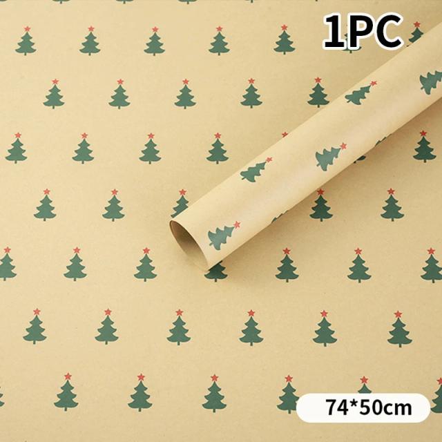 Papel de Embrulho de Natal e Acessórios de Decoração para Presentes de Ano Novo 2020