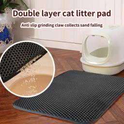 Tapete de caixa para animais, impermeável, antiderrapante, areia, camada dupla, vaso sanitário, almofada limpa para gatos, casa, acessórios para almofadas para gatos - Image 2
