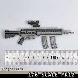 Zytoys 1/6 mini brinquedos modelo arma mk12 pvc material clipes não pode ser ateado fogo modelo caber 12 "figura de ação cena componente - Image 1