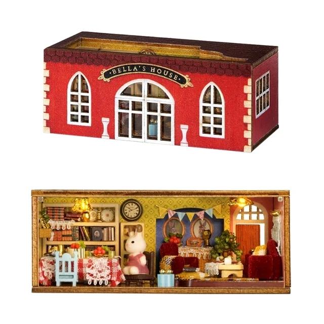 Casa De Boneca Em Miniatura De Madeira Artesanal, Modelo De Montagem DIY, Kit De Construção, 3D Puzzle Brinquedo, Presente De Aniversário, Dollhouse Miniaturas - Image 1