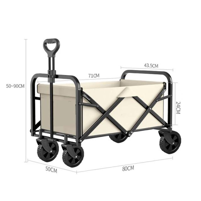 Carrinho de Carga Dobrável Portátil com Rodas para Jardins, Acampamentos e Compras ao Ar Livre