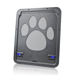 Tela magnética de travamento de segurança para porta de animais de estimação com tela magnética de travamento impressões de pata de cachorro anti mordida porta de tela de gato porta de animais de estimação - Image 5