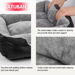 ATUBAN-Cama retangular lavável para animais, colchão confortável, cães de médio e grande porte, gatos - Image 3