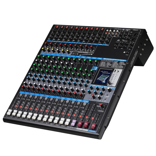 Console de Áudio Leicozic-Digital com Gravação USB e Bluetooth, Tela de 19” e Espectro de Montagem em Rack 