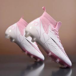 Venda quente dos homens chuteiras de futebol alto tornozelo sapatos de futebol longos picos ao ar livre botas de treinamento de futebol para homens mulheres sapatos de futebol - Image 3