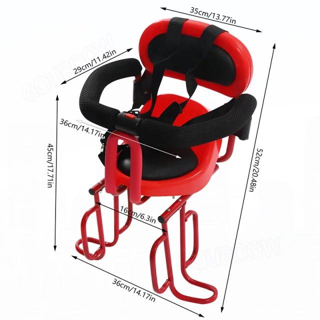 Cadeira de Bicicleta com Assento Traseiro, Pedal e Almofada para Crianças: Segurança e Conforto para Passeios de Bebê