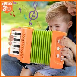 Crianças Acordeão Mini Toy Instrumento Musical, Instrumentos Musicais, Brinquedos Educativos, Presentes, 10 Chaves, 8 Bass - Image 1