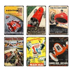 Monaco corrida estanho sinais placa de metal garagem barra parede casa loja arte decoração do vintage ferro pintura poster casa cuadros - Image 3