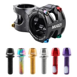 Muqzi 6 peças parafusos de haste m5x17mm parafuso de haste de guidão de bicicleta com arruela mtb parafuso riser de haste de bicicleta de estrada - Image 3